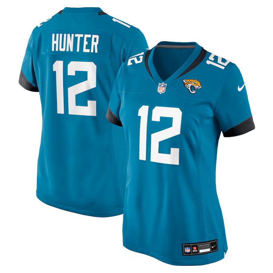 Women Jacksonville Jaguars #12 Travis Hunter Green Nike 2025 NFL Draft First Round Pick Team Game Player Jersey->women nfl jersey->Women Jersey